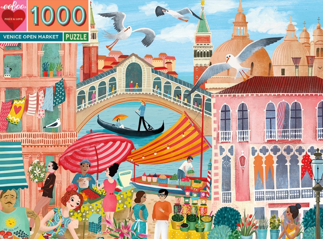 Giveaway: Vind lækkert puslespil Marked i Venedig - Puslespilsbutikken i ❤️ af Helsingør