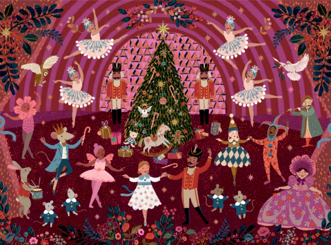 Penny Puzzle Christmas Ballet designet af Victoria Ball - Puslespilsbutikken i ❤️ af Helsingør