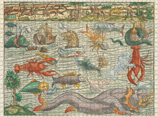 Sebastian Münster: Sea Monsters 1000 Teile Puzzle von Pomegranate