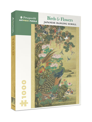 Birds and Flowers: Japanese Hanging Scroll 1000 brikker puslespil fra Pomegranate 1000 brikker puslespil fra Pomegranate