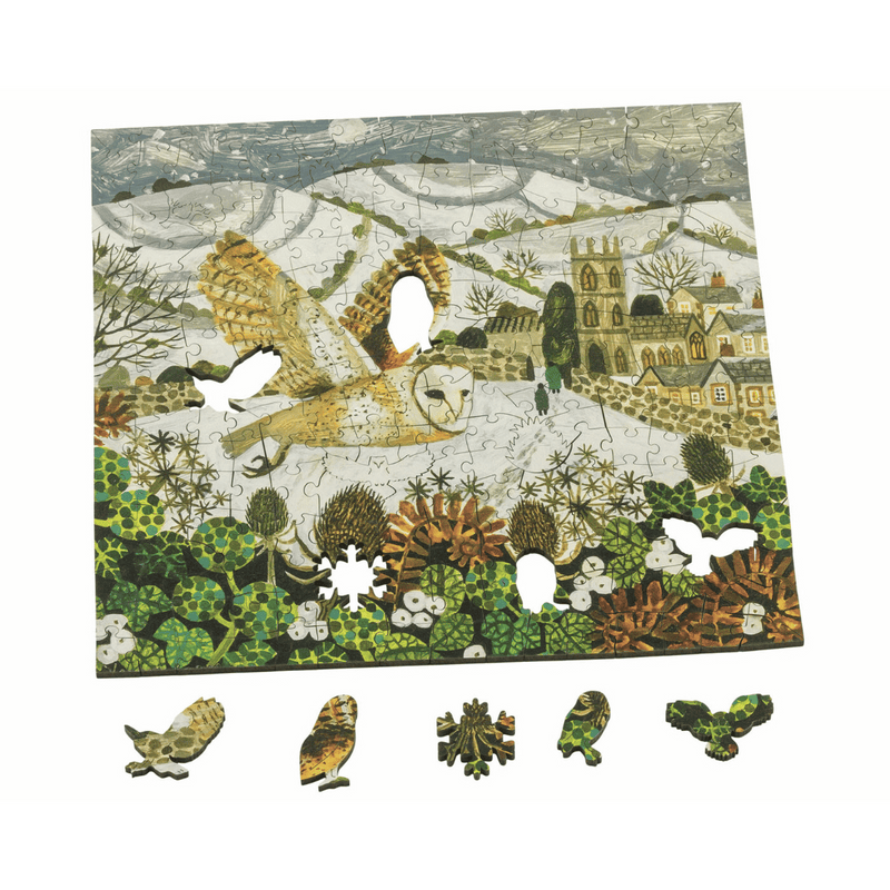 Countryside Snow træpuslespil med 240 brikker fra Wentworth Puzzles