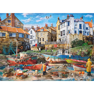 Fishermen at Robin Hood's Bay puslespil 1000 brikker fra Gibson