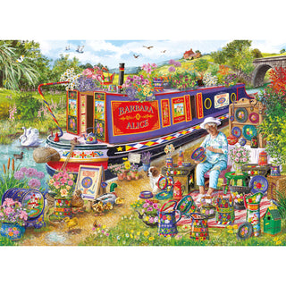 Canal Boat Blooms 1000 pieces Gibson 