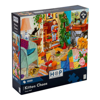 Kitten Chaos 1000 brikker puslespil fra House of Puzzles