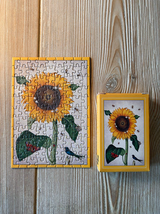 Sunflower Buzzing minipuslespil med 99 brikker fra Penny Puzzle