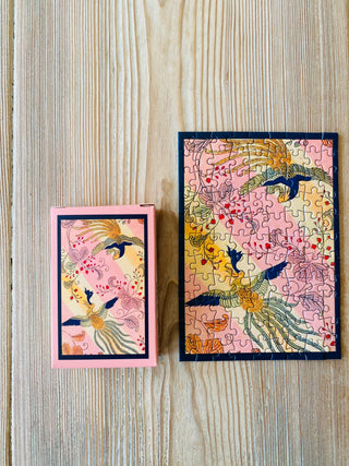 Sakura Phoenix 99-piece mini jigsaw puzzle from Penny Puzzle