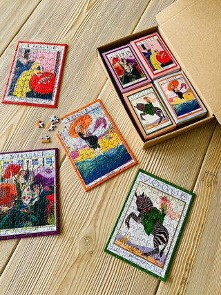 4 x Fashion magazine mini puzzle with 99 pieces from Penny Puzzle