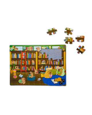 At The Library - 42 brikker børnepuslespil +3 år fra Penny Puzzle