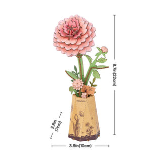 Pink Dahlia 93 brikker 3D-puslespil