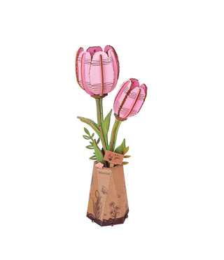 Pink Tulipan 72 brikker 3D-puslespil