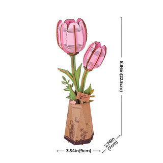 Pink Tulipan 72 brikker 3D-puslespil