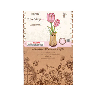 Pink Tulipan 72 brikker 3D-puslespil
