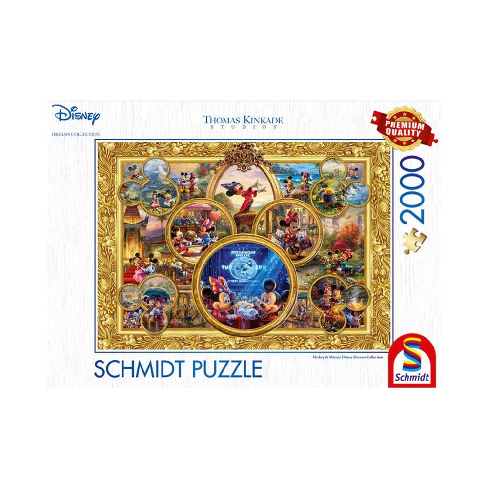 Mickey and Mini Dreams 2000 brikker puslespil af Thomas Kinkade for Disney