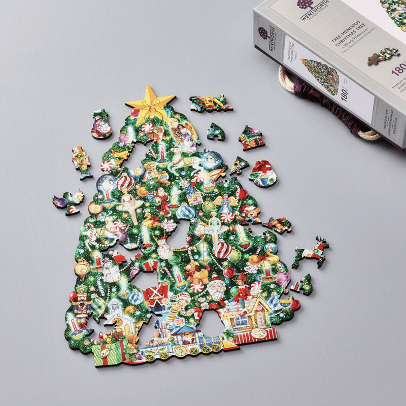 Tree-mendous Christmas Tree træpuslespil med 180 brikker fra Wentworth Puzzles