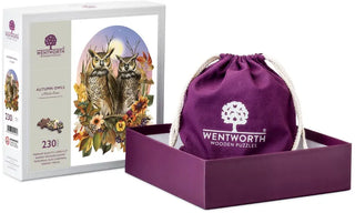 Autumn Owls puslespil i træ med 230 brikker fra Wentworth Puzzles