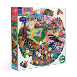 Birds by the Sea eeBoo 500 piece round puzzle 