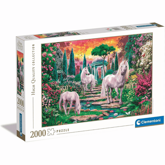 Clementoni 2000 brikker puslespil - Classical Garden Unicorns