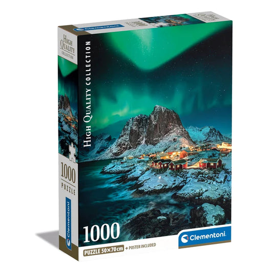 Clementoni 1000 brikker puslespil - Lofoten Island og Nordlys