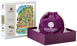 Seaside Village puslespil i træ med 250 brikker fra Wentworth Puzzles