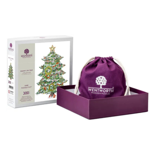 Snowy Fir Tree julepuslespil i træ med 300 brikker fra Wentworth Puzzles