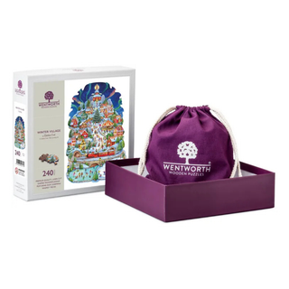 Winter Village julepuslespil i træ med 240 brikker fra Wentworth Puzzles