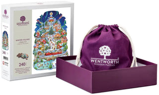 Winter Village julepuslespil i træ med 240 brikker fra Wentworth Puzzles