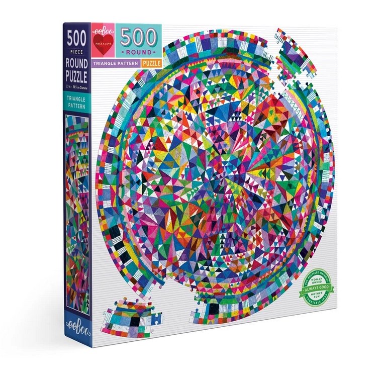 Eeboo 500 brikker rundt puslespil - Multifarvet trekantmønster