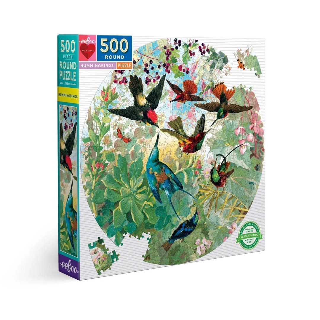 Eeboo puslespil - 500 brikker rundt - kolibrier