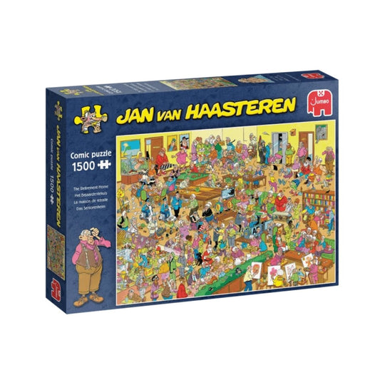 Køb Jan van Haasteren 1500 brikker puslespil The Retirement Home fra Jan van Haasteren hos boxquiz.dk